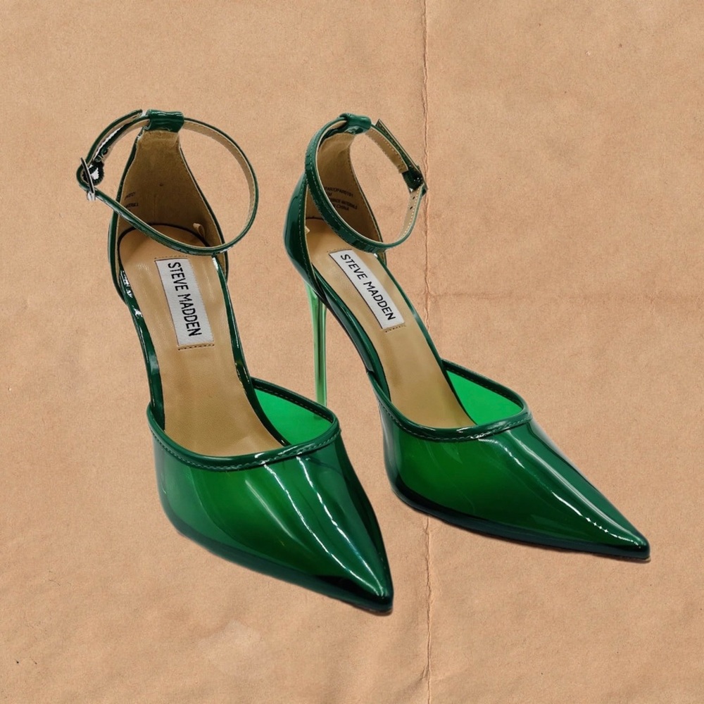 Steve Madden, emerald green stiletto heels - Picture 2 of 7